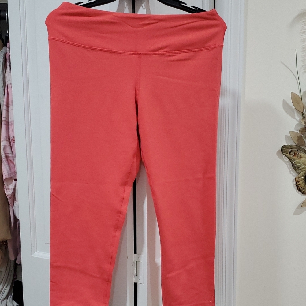 Coral High-Waisted Leggings